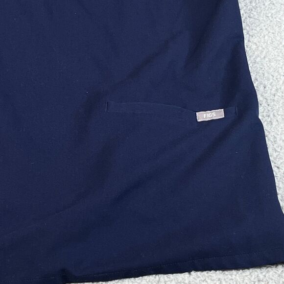 Figs Catarina Scrub Top Women Small Blue One Pocket  V-Neck FW1000 Message Vet - Picture 2 of 10